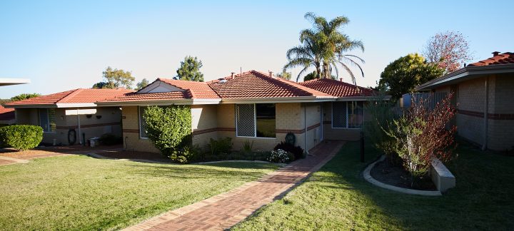 Front façade of units at Edgewater Mercy Villas