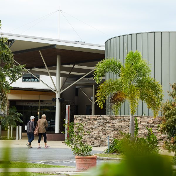 Exterior of the DFO shopping centre new Coral Sea Gardens Retirement Village