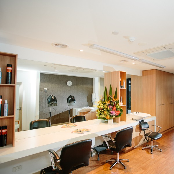 Modern and spacious hairdressing salon at Mercy Place Retirement Apartments Parkville, designed for resident comfort