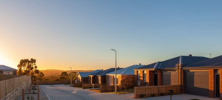 Martyn Street view at sunrise at Golden Rise retirement Bendigo