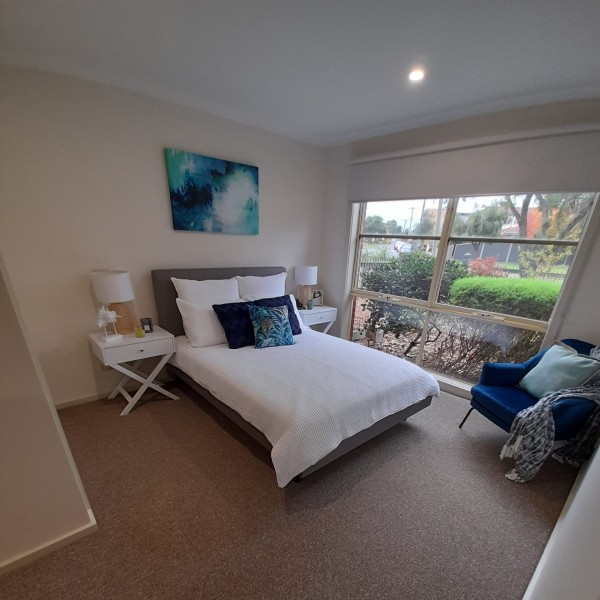 Master bedroom of a unit at St Margaret's community Retirement Village